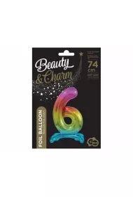Godan Balon foliowy B&C Cyfra stoj�ca 6 t�czowa BC-AST6 74cm