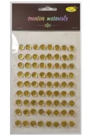 Galeria Hobby Stiker z kryszta�kami z�oty 10mm 72 szt.