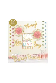 Amscan Zestaw dekoracyjny Confetti Fun (girlandy, rozety, napisy)