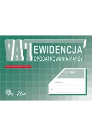 Ewidencja VAT opodatkowania mar�y A4 VU70