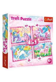 Puzzle 4w1 - Jednoro�ce i magia (35+48+54+70 el.) Trefl