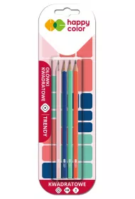 Happy Color O��wek kwadratowy TRENDY, drewniany, HB 4 szt.