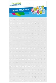 Ozdoba dekoracyjna samoprzylepna Per�owa bia�a 6mm op.18szt.  CRAFT WITH FUN 545875