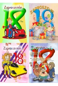 Top Graphic Zaproszenie brokatowe 18-stka 10 szt.