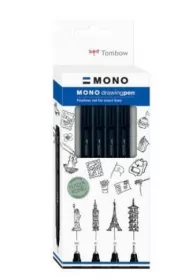 Tombow Cienkopis Mono drawing pen Bold 02, 04, 06, 08 4 szt.