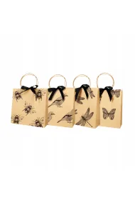 incood. Torba prezentowa 28x28 karft z kokard� ptak, motyl