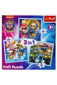 Puzzle 3w1 (20+36+50 el.) Moc Mighty Pups Trefl