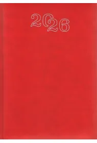 Kalendarz 2026 A5 dzienny standard czerwony