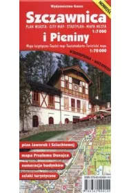 Szczawnica. Plan miasta 1:7 000 i Pieniny. Mapa turystyczna 1:70 000