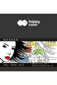 Happy Color Blok do marker�w ART, bia�y, 20x20cm, 100g, 25 arkuszy 100 g 25 kartek