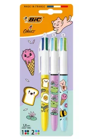 D�ugopis BIC 4 Colours Kawai blister 3szt.mix wzor�w