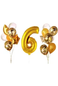 GoParty Zestaw balon�w z�otych 6