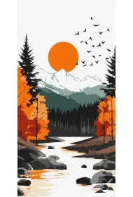 Ideyka Malowanie po numerach - ��ty ksi�yc 40x80cm