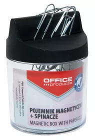 Office Products Pojemnik magnetyczny ze spinaczami okrgy transparentny