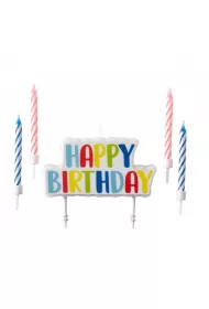 Amscan Zestaw �wieczek urodzinowych happy birthady 4 szt.