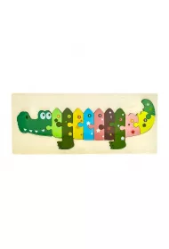 Puzzle drewniane kids z cyframi Krokodyl MCD