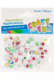 Craft with Fun Ozdoba dekoracyjna. Kolorowe oczy 10mm