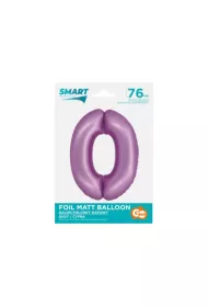 Godan Balon foliowy Smart cyfra 0 lawendowy matowy 76cm
