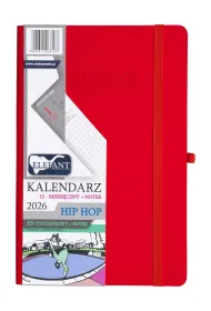 Kalendarz 2027 12 m-cy. Hip hop A5 tygodniowy czerwony