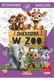 Kolorowanka z naklejkami. Zwierztka w zoo