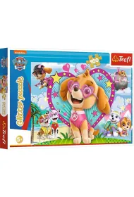 Puzzle 100 el. W blasku Skye. Paw Patrol. Glitter Trefl