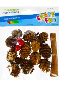 Craft with Fun Szyszki naturalne z akcesoriami 17 szt.