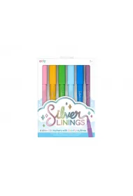 Ooly Flamastry Metaliczne z konturem Silver Linings 6 szt.