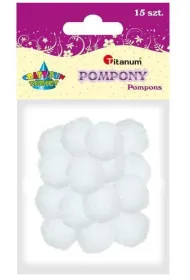 Titanum Pompony poliestrowe bia�e 18mm