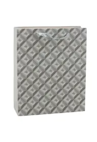 LeanToys Torebka prezentowa 3D szara 32x26x105cm