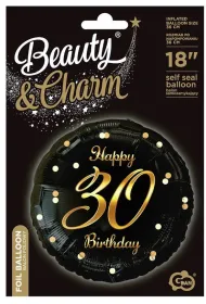 Godan Balon foliowy B&C Happy 30 Birthday czarny, z�oty