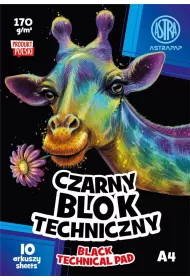 Astra Blok techniczny A4 Black 170g 10 kartek 10 szt.