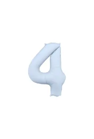 PartyDeco Balon foliowy Cyfra 4 mglisty niebieski 86cm