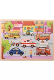 Puzzle drewniane 8 el. Samochody Brimarex