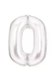 Amscan Balon foliowy cyfra 0 satynowa bia�a 86cm
