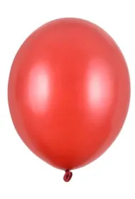 PartyDeco Balony Strong Metallic Poppy Red 30 cm 10 szt.
