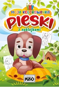 Moja kolorowanka z naklejkami. Pieski
