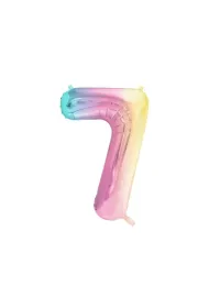 PartyDeco Balon foliowy 7 pastelowy t�czowy 86cm