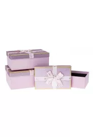 Rozette Zestaw pude�ek szare (S: 24,5*17*6,5 M: 29*21*9 L: 33,5*28*11,5cm) 3 szt.
