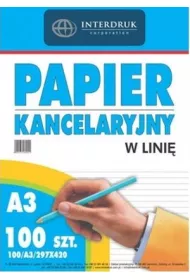 Interdruk Papier kancelaryjny A3 linia 100 kartek