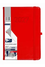 Kalendarz 2027 Jazz B6 dzienny czerwony