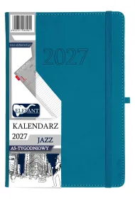 Kalendarz 2027 Jazz A5 tygodniowy turkusowy