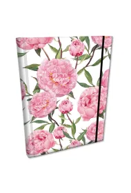 Bee-bee Notes B6 z gumk� Soft Touch Peonie kratka 96 kartek