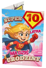 Yeku Karnet Urodziny 10 dziewczynka - Superbohaterka
