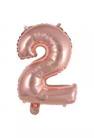 Amscan Balon foliowy mini cyfra 2 r�owe z�oto 37,5x40cm