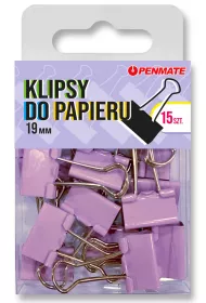 Penmate Klipsy do papieru fioletowe 19 mm