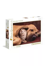 Puzzle 500 el. High Quality Collection. Pies z kotem Clementoni