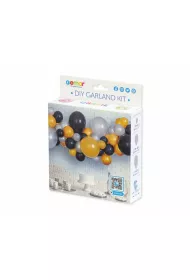 Gemar Girlanda balonowa DIY z�ota, srebrna, czarna 65 szt.
