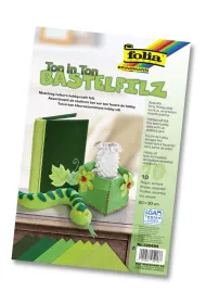 Folia Paper Filc dekoracyjny mix zielony, 20x30cm, 1,5mm, 10 ark, Folia 20x30 cm, 1.5 mm, 10 arkuszy