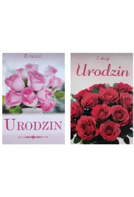 Karnet B6 Urodziny brokat mix