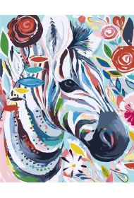 ArtiFly Malowanie po numerach - Zebra kolorowa 40x50cm